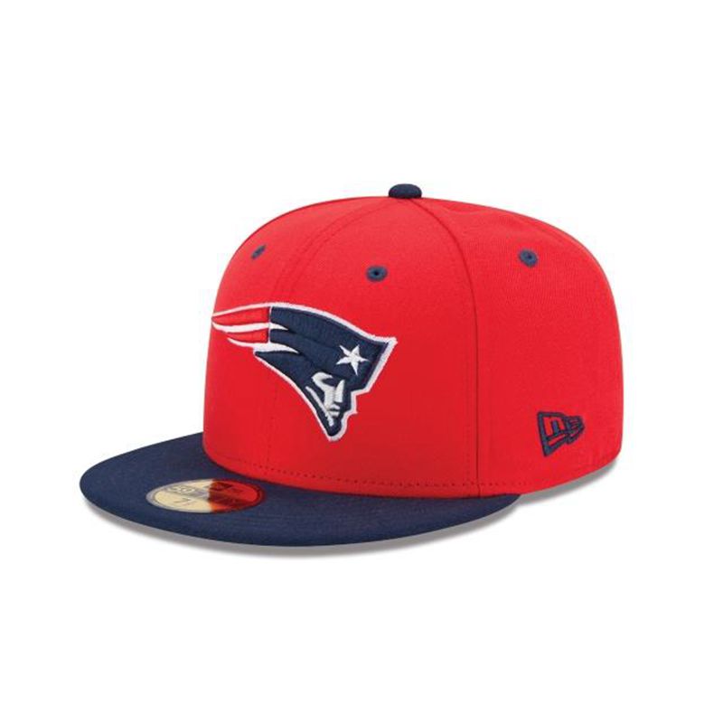 NFL New England Patriots 2tone 59Fifty Fitted (VOK5885) - Red New Era Caps